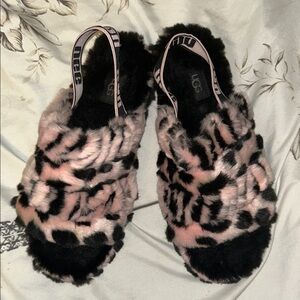 UGG Women's Cozy Pink and Black Slippers